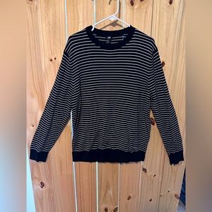 Men’s H&M black and white striped long sleeve sweater